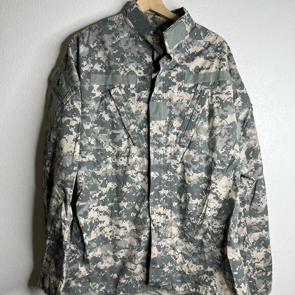 U.S. army combat uniform coat men’s size medium long gray camo - Picture 1 of 7